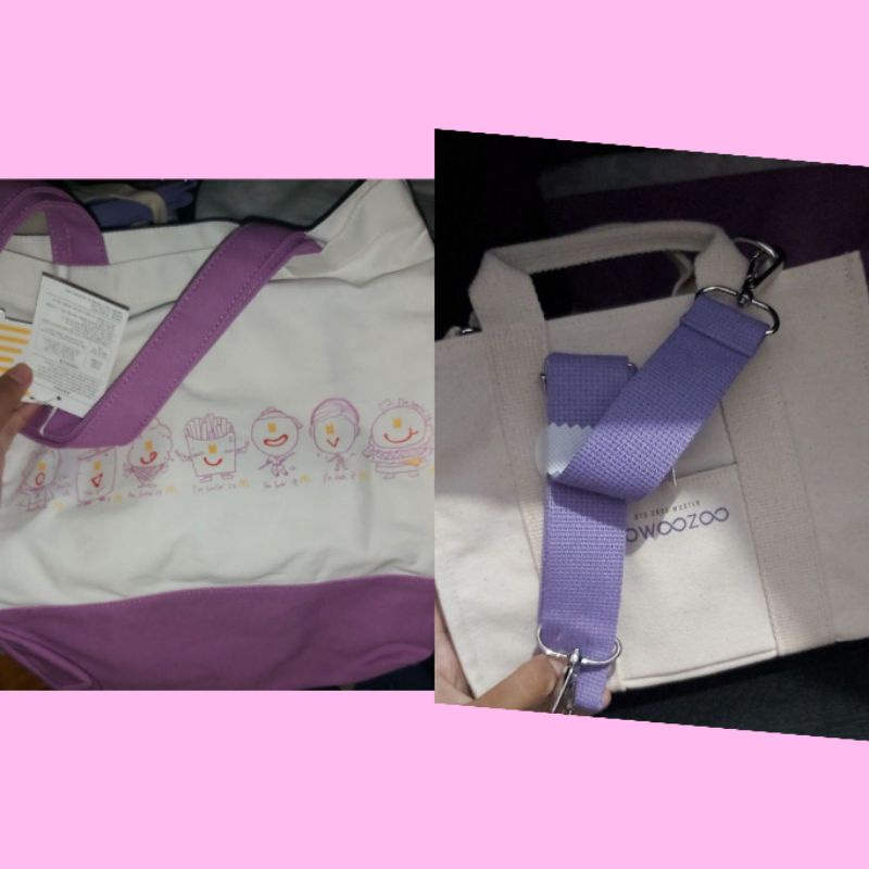 MINI BAG ONLY SOWOOOZO DAN TOTEBAG IVORY MCD X BTS NEW (Manual 900k)