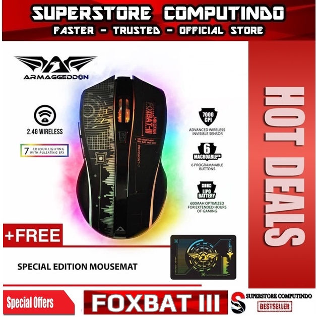 Armaggeddon Foxbat III -Wireless Macro-Gaming Mouse-Best Seller