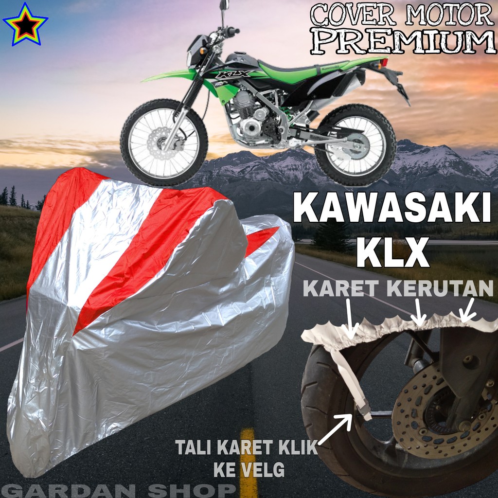 Sarung Motor KAWASAKI KLX Silver MERAH Body Cover Penutup Motor Kawasaki Klx PREMIUM