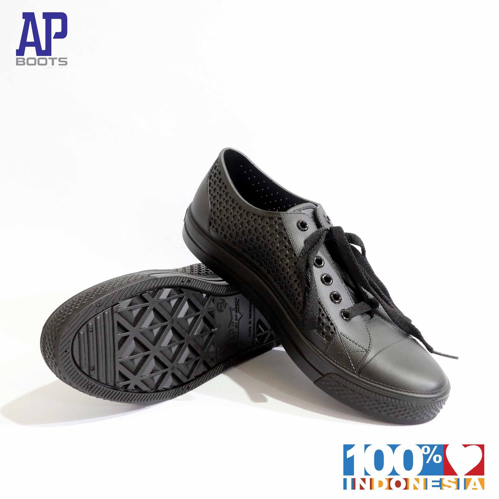 AP STAR ALL BLACK 38-42 - SEPATU SNEAKERS PRIA CASUAL - AP BOOTS