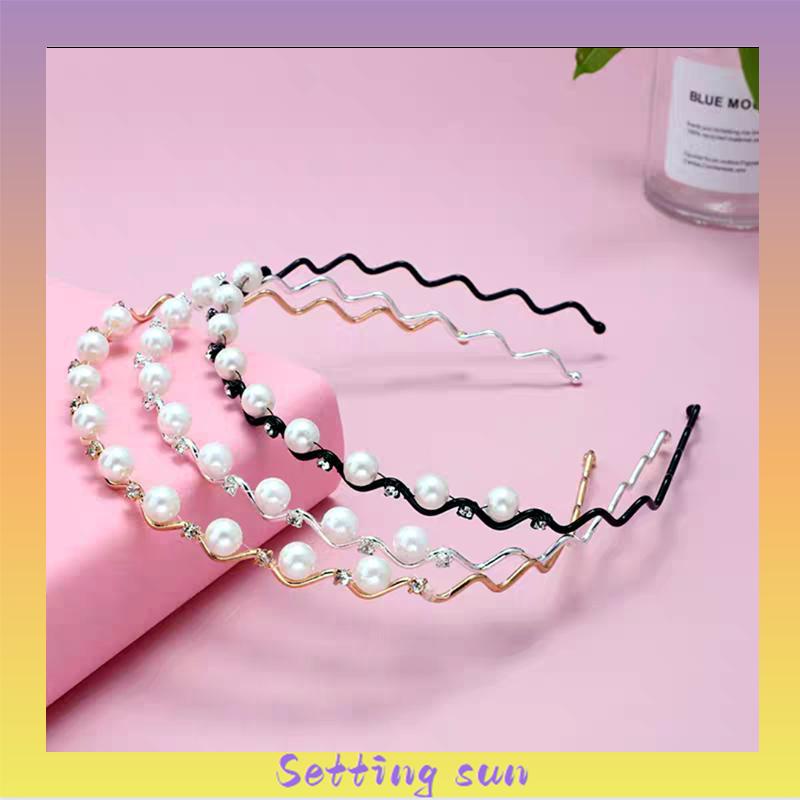 Mutiara Jepit Rambut  Bando Berlian  Gaya Korea Wanita Headband Aksesoris Rambut TN