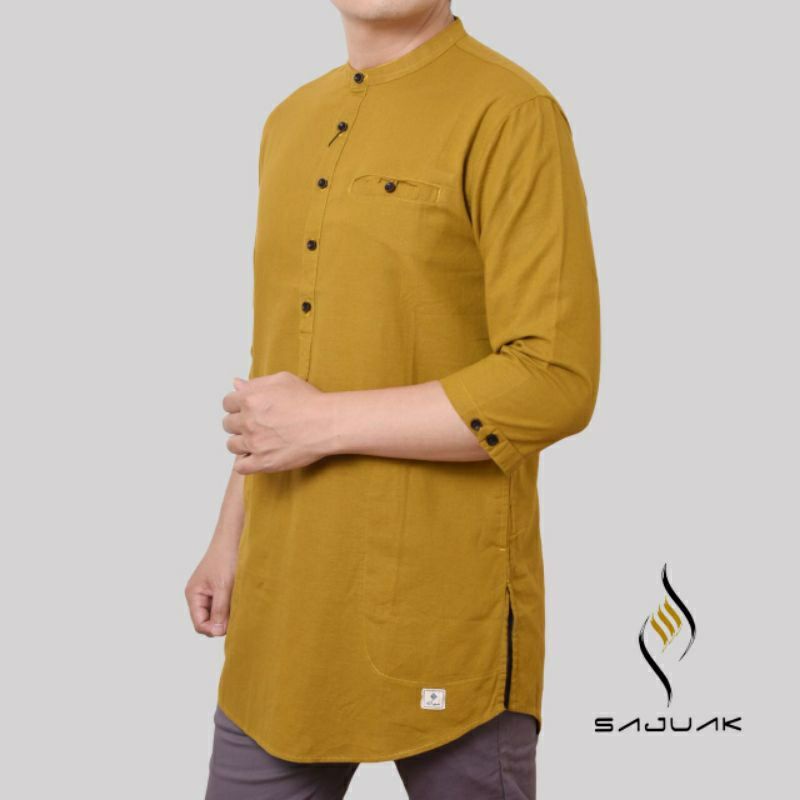 BAJU KEMEJA KURTA PRIA LENGAN 3/4 SOFT KATUN WARNA TERBARU ORIGINAL SAJUAK