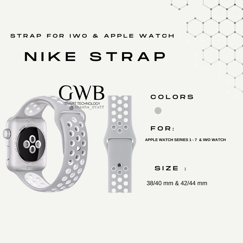 STRAP NIKE IWATCH DAN IWO WATCH 38/40 &amp; 42/44 mm ( HANYA STRAP SAJA )