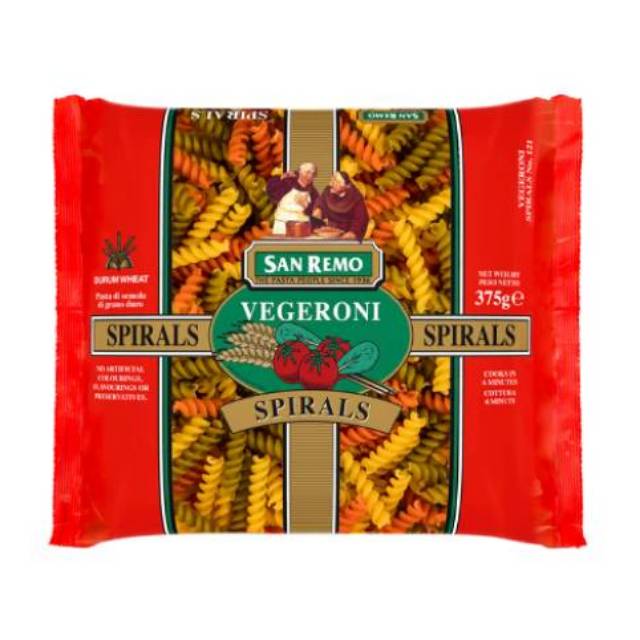 San Remo VEGERONI SPIRALS  375 gr