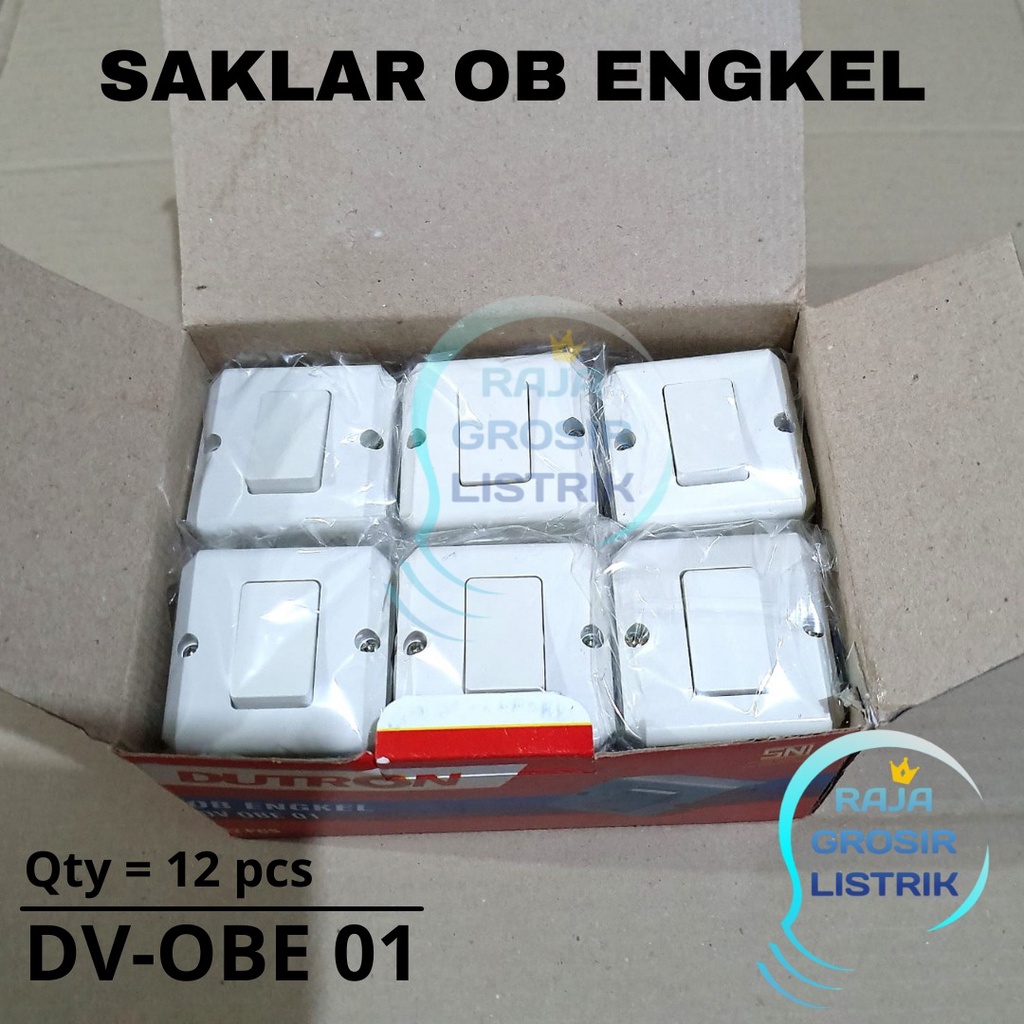 Grosir 12 Pcs DUTRON Saklar Engkel DV OBE 01 Tunggal Outbow Tempel Single OB