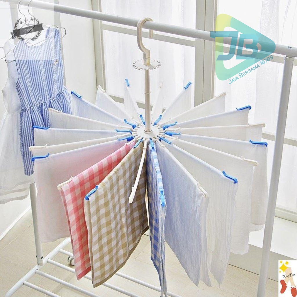 RT88 folding hanger gantungan jemuran baju bayi putar 360 derajat 20 stick pengait JB5477