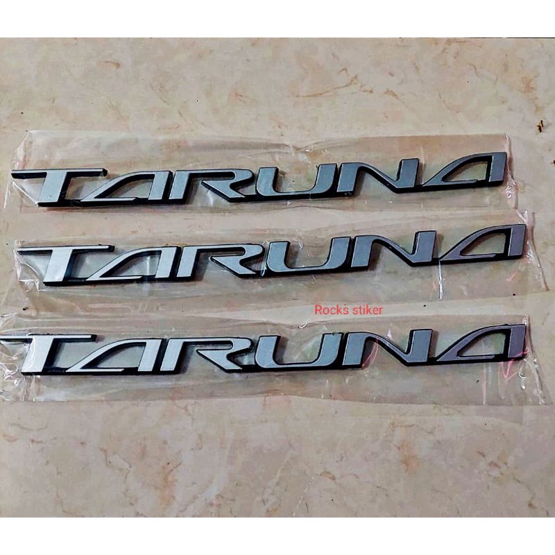 Emblem timbul Mobil Daihatsu tulisan TARUNA satu set lengkap dengan perekat kuat langsung pasang