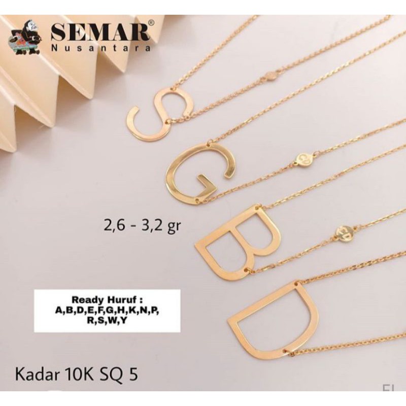 Kalung Emas Huruf Gold 10k Semar Nusantara Shopee Indonesia