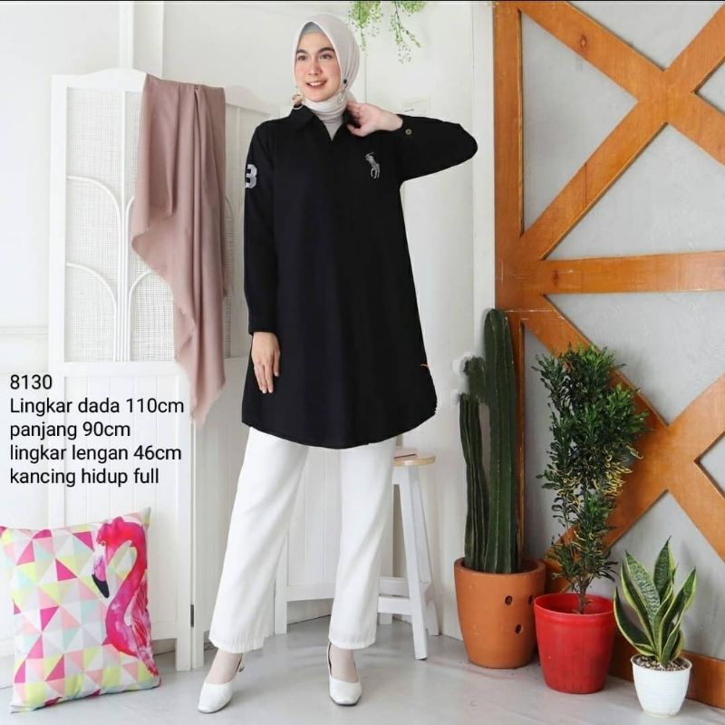 BLOUSE BIGSIZE jeans hitam kemeja hem