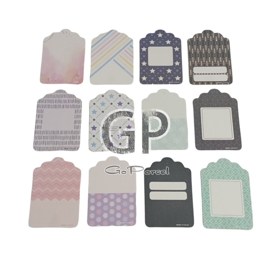 ( Lsn 12 Pc ) SANWA GIFT CARD CLASSIC - HANG TAG SANSAN WAWA STARS POLKADOT / KARTU UCAPAN - GREETING CARD CLASSIC SALUR VINTAGE