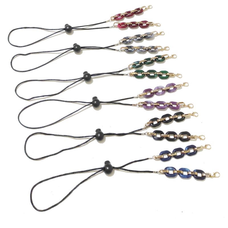 2 in 1 Strap Mask + Konektor Masker Hijab Free Stopper Marmer Chain Acrilic Rantai Akrilik Ayu Ting