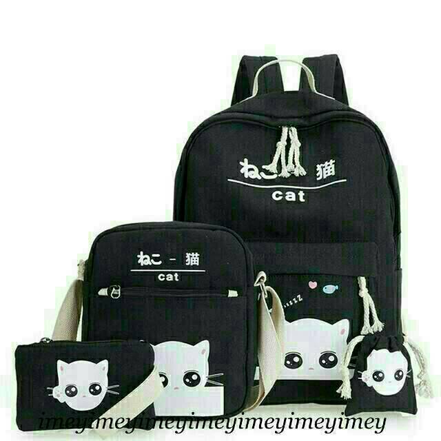 (BAYAR DITEMPAT) Backpack mata cat 4in1/tas sekolah