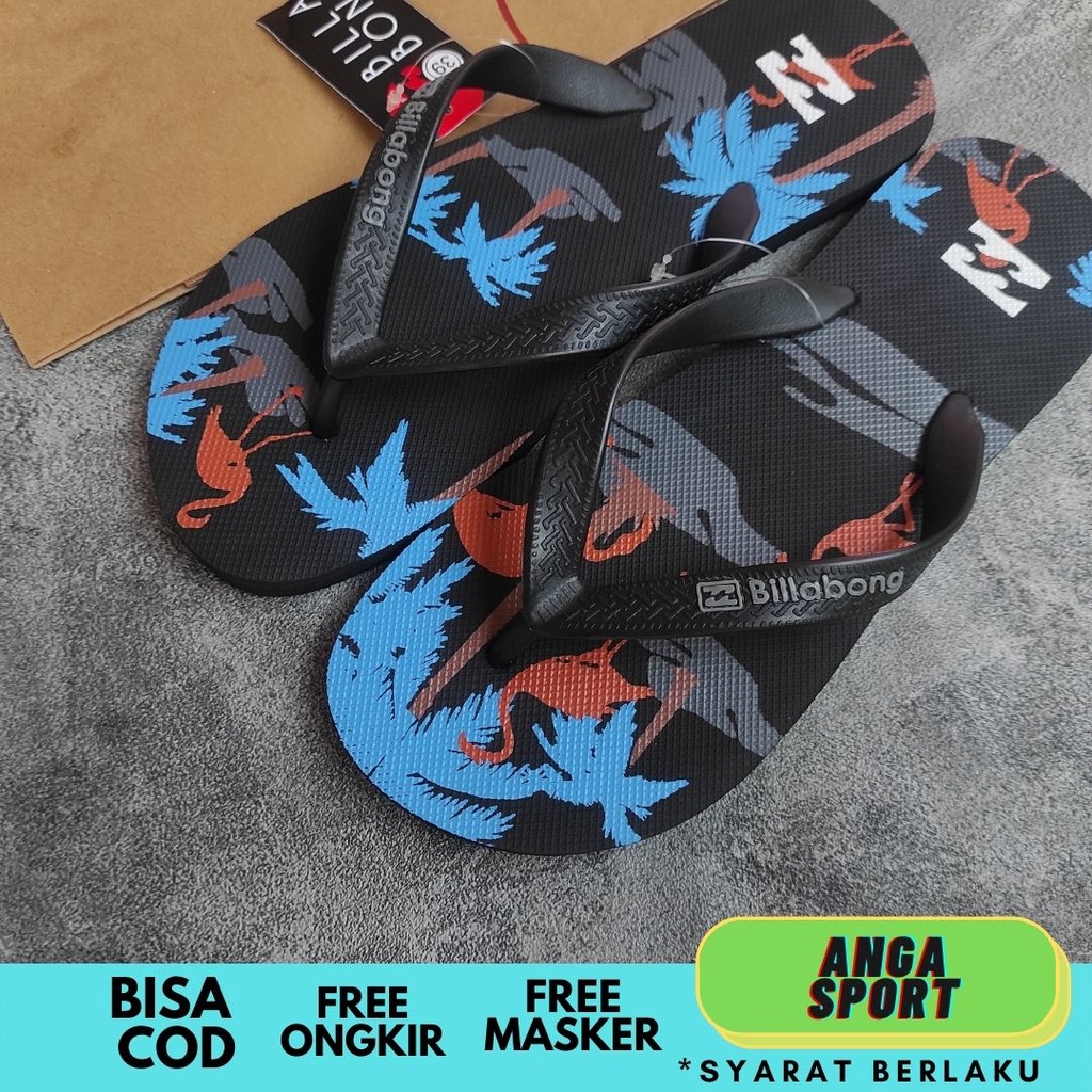 SANDAL JEPIT PRIA BILLABONG / SENDAL PANTAI KEKINIAN / SANDAL DISTRO KEREN / SANDAL KASUAL RUMAHAN