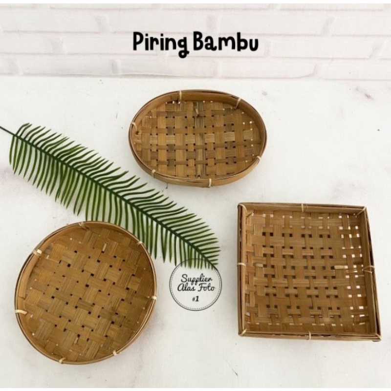 Piring bambu / wadah anyaman / props foto