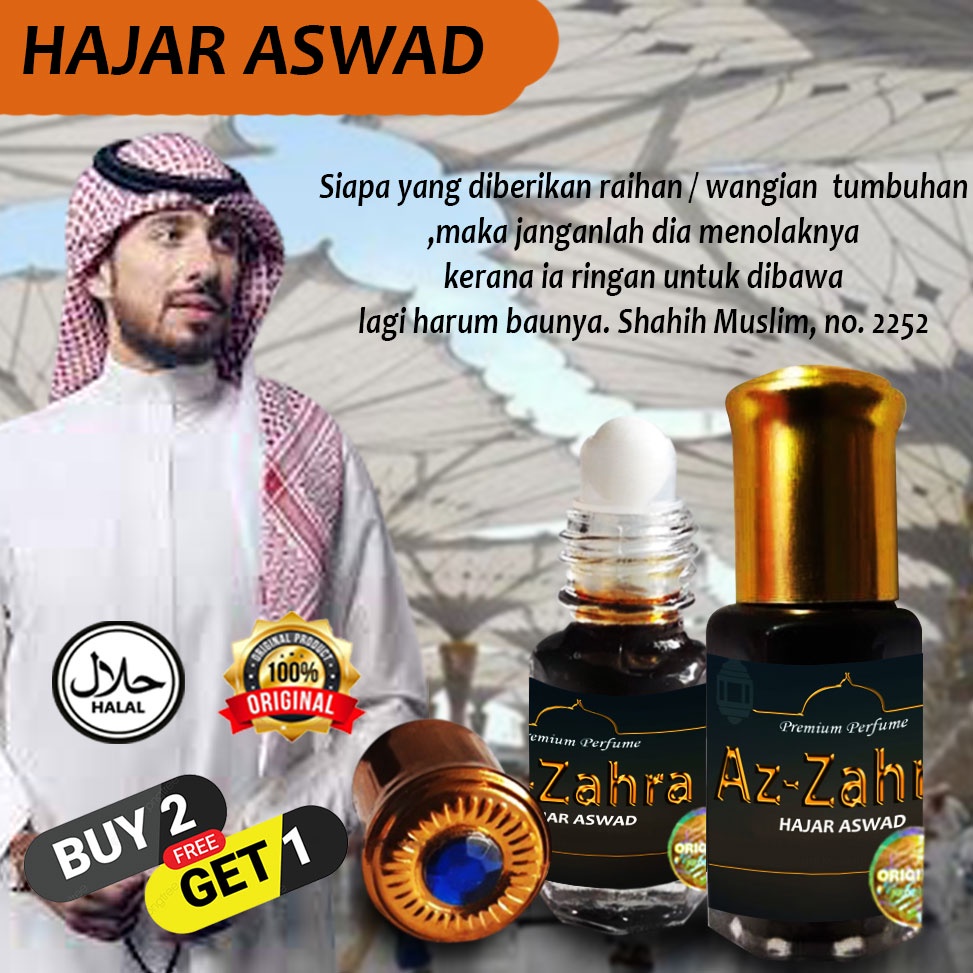 PALING LARIS ORIGINAL PARFUM SOLAT ISLAMI NON ALKOHOL  - aZ zahra Minyak Wangi Parfum Hajar Aswad As
