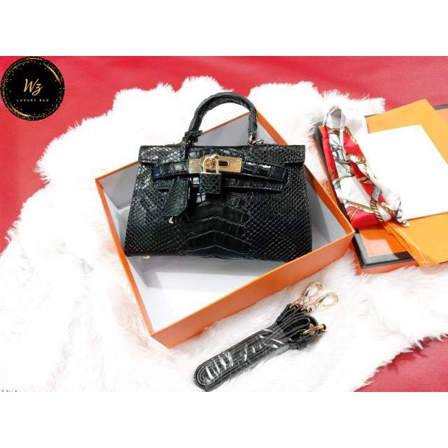 HANDBAG TOP FLASH SALE SLEMPANG CROCO SNAKE | TAS IMPORT HK SNAKE MINI WITH BOX SUPER BATAM