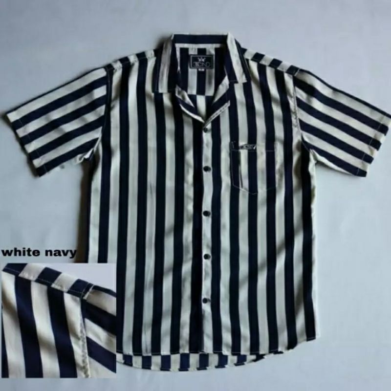 Kemeja Pria Lengan Pendek Kemeja Pria Kasual Kemeja cowok STRIP Hem Pria Pendek Big