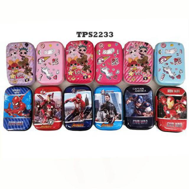 

tempat pensil anak karakter 3d timbul pencilcase superhero