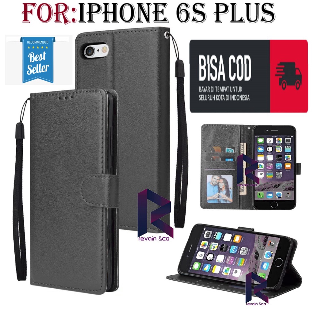 FLIP COVER IPHONE 6 PLUS/6S PLUS CASING FLIP WALLET LEATHER KULIT PREMIUM SARUNG BUKA TUTUP FLIP CASE IPHONE 6S PLUS