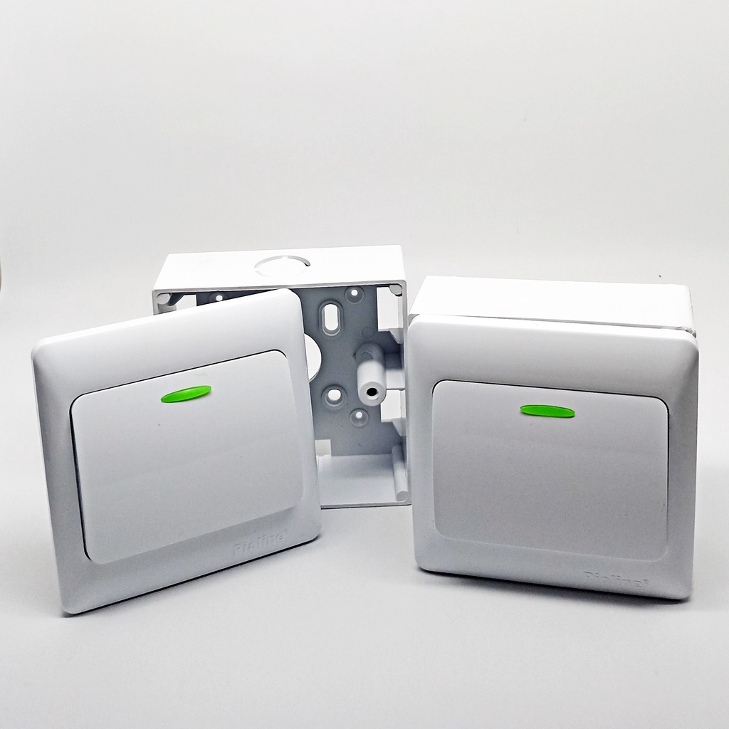 YC22 saklar pioline dengan indikator radium ib/ob inbow/outbow tanam/tempel dengan inbow dus kotak