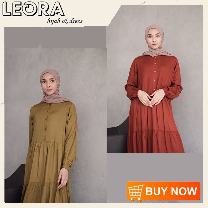 Gamis / Homey Dress Polos Premium Casual  bahan Katun Rayon By Leora Premium