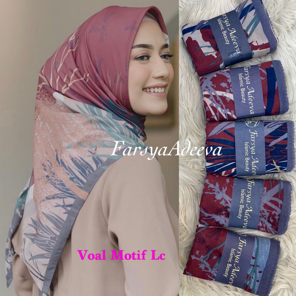 Kerudung segiempat motif terbaru segiempat motif deenay kw bahan voal grosir segiempat motif termurah Safa Hijab