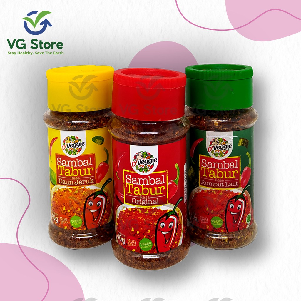 

D'Veggie Sambal Tabur Original/Daun Jeruk/Rumput Laut Vegan/Vegetarian