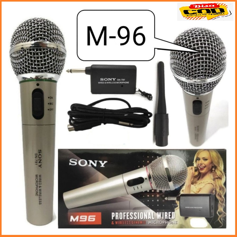 Sony M-96 Microphone Bisa wireless dan kabel 2IN1 -suara mantap