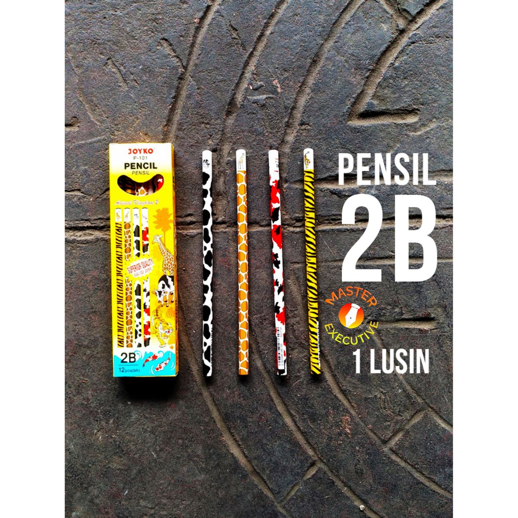 [Pak - 12 Buah] Joyko Pensil 2B Motif Gambar Hewan / Animal Kingdom 2 / Binatang P-101