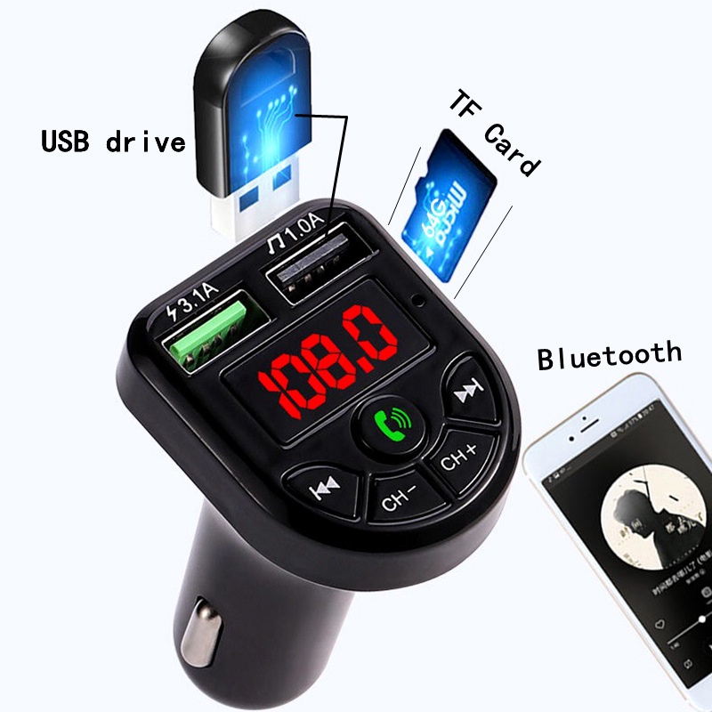 Audio Player MP3 Kit Mobil Bluetooth dual USB Charger