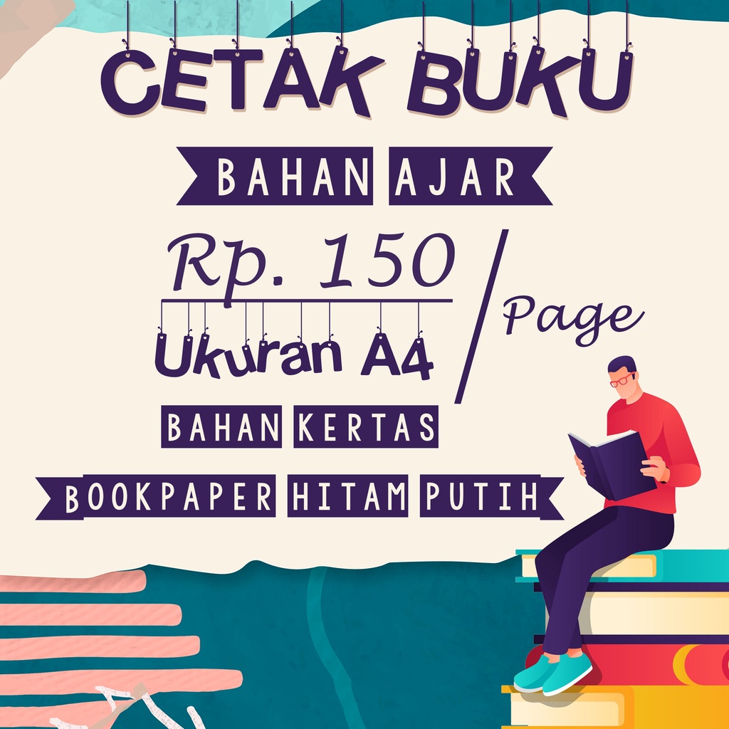 PRINT/CETAK BUKU BAHAN AJAR UKURAN A4 KERTAS BOOKPAPER HITAM PUTIH