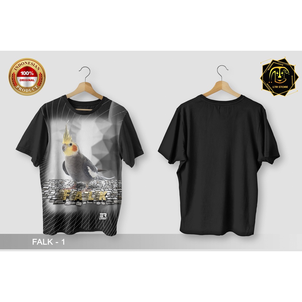 [ BAYAR DI TEMPAT ] BAJU PRINTING GAMBAR BURUNG FALK 1 -  KAOS DISTRO ORIGINAL GAMBAR HEWAN KICAU MA