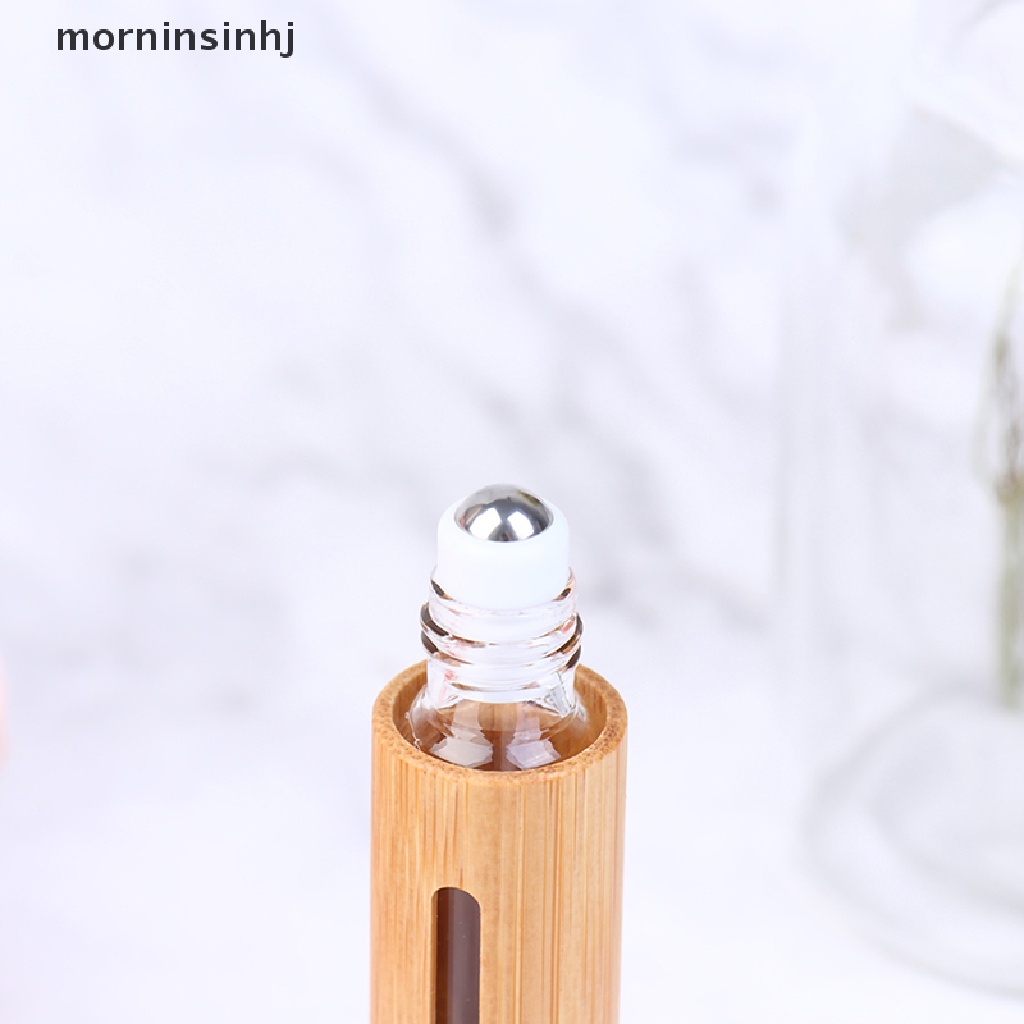 Mornin Botol Roller Kosong Isi Ulang 10ml Bahan Bambu Untuk Essential Oil