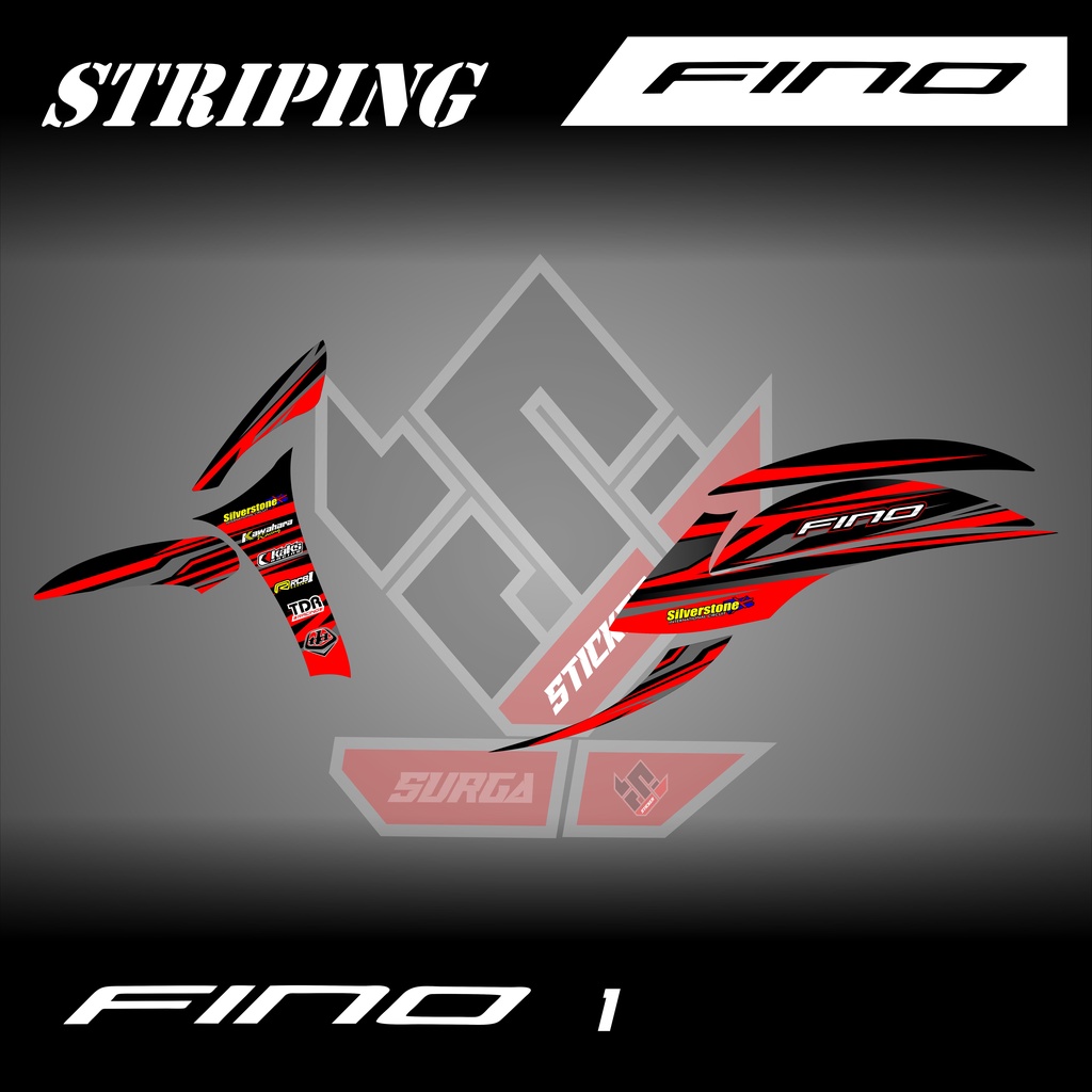 STICKER STRIPING MOTOR FINO 2014 2015 2016 VARIASI STICKER VARIASI