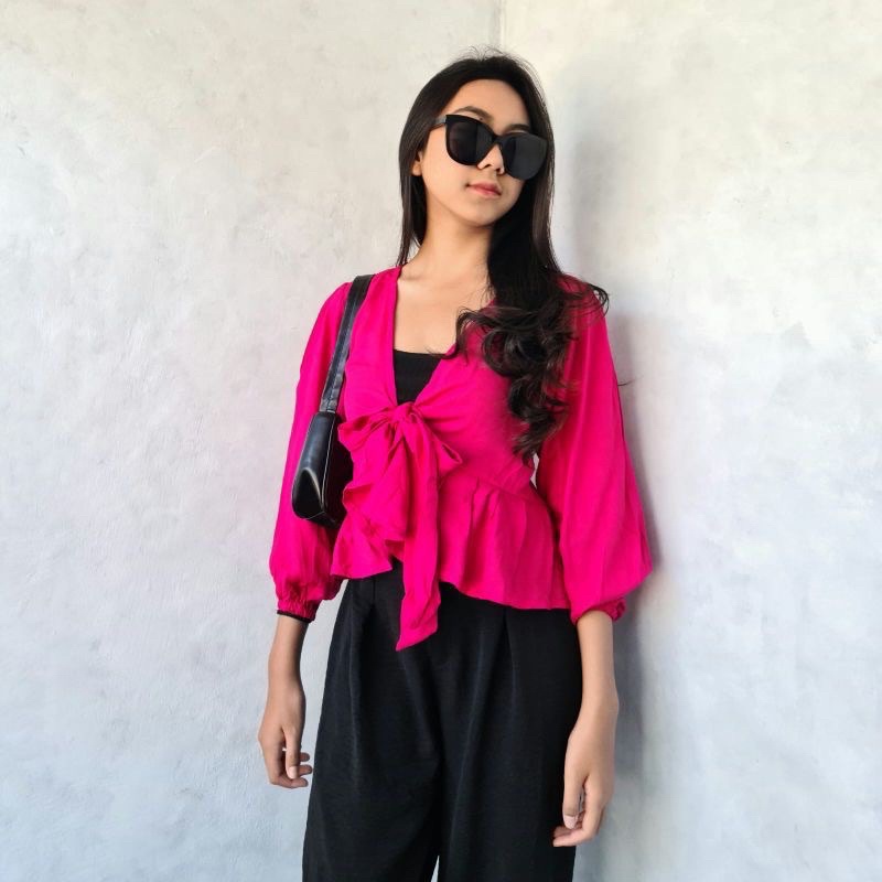 BEFAST - ZEC OOTD Blouse ARIN / Maxie RAYON DIAMOND Top / Blouse Atasan Wanita / Pakaian Kekinian Wanita Remaja / Blouse Polos Casual / Fashion Wanita Modis / Keluaran Terbaru 2022 / OOTD Remaja ABG Trendy / Blouse Lengan Karet Panjang