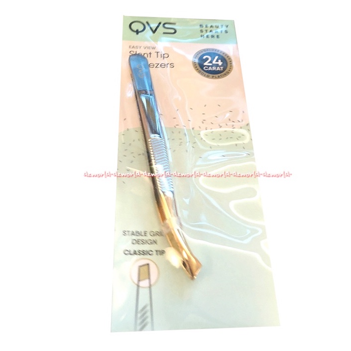 Qvs Slent Tweezer Easy View Tip 24Carat Pingset Cabut Bulu Bahan Stainless Steel Gold Qveest Twee Zer