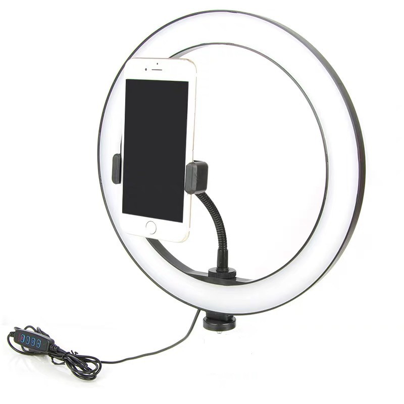 LED Ring Light Stand 3 Color Dimmable For Selfie Vlogging Bonus Tripod Stand