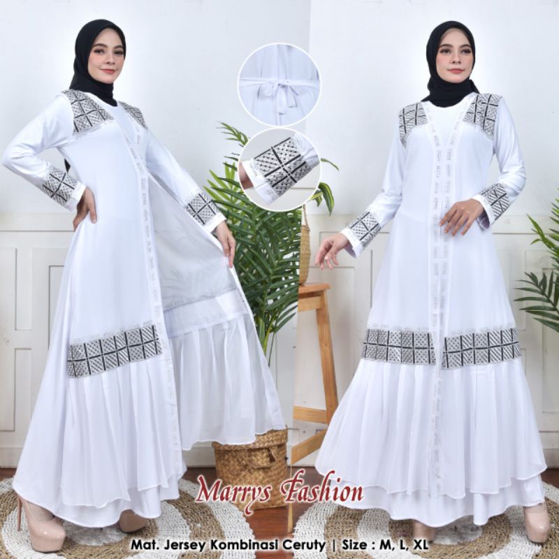 COD ABAYA  PUTIH  TURKI // ABAYA DUBAI. MODEL TERBARU.