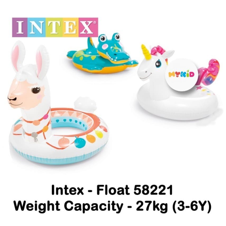 INTEX 58221 / 59221  Ban renang anak Intex Deluxe Animal Ring karakter Unicorn / Llama / Dino Pelampung