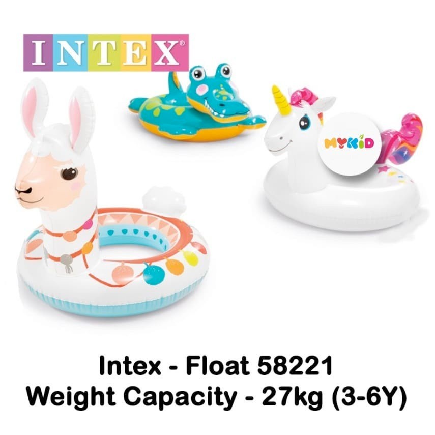 INTEX 58221 Ban renang anak Intex Deluxe Animal Ring karakter Buaya / Monkey / Lion