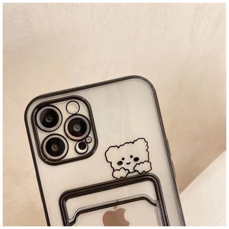 Soft Case TPU Transparan Shockproof Anti Jatuh Dengan Slot Kartu Untuk iPhone 13 12 11 Pro Max X Xr Xs Max 8 7 6 6S Plus SE 2020