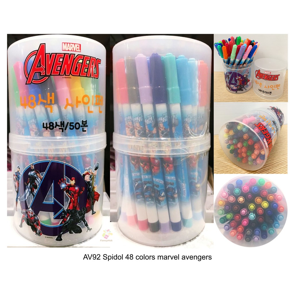 

ORI KOREA SPIDOL 48 COLORS MARVEL AVENGERS - AV92