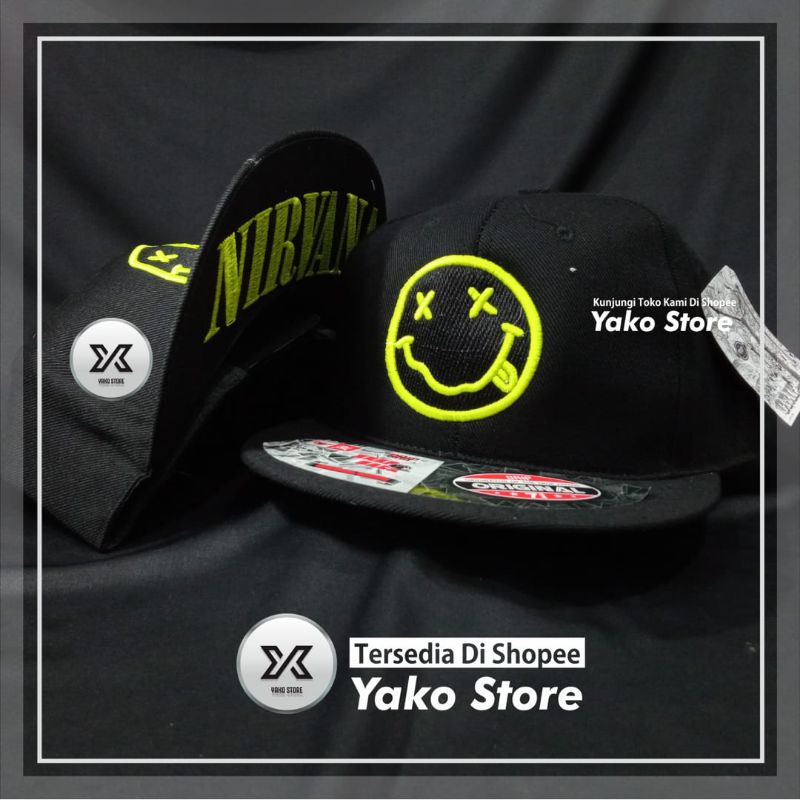 Topi Snapback Nirvana/ 85/ Topi Hiphop Nirvana/ Topi Yako Store/ Yako Store/ Topi Snapback Distro/ M