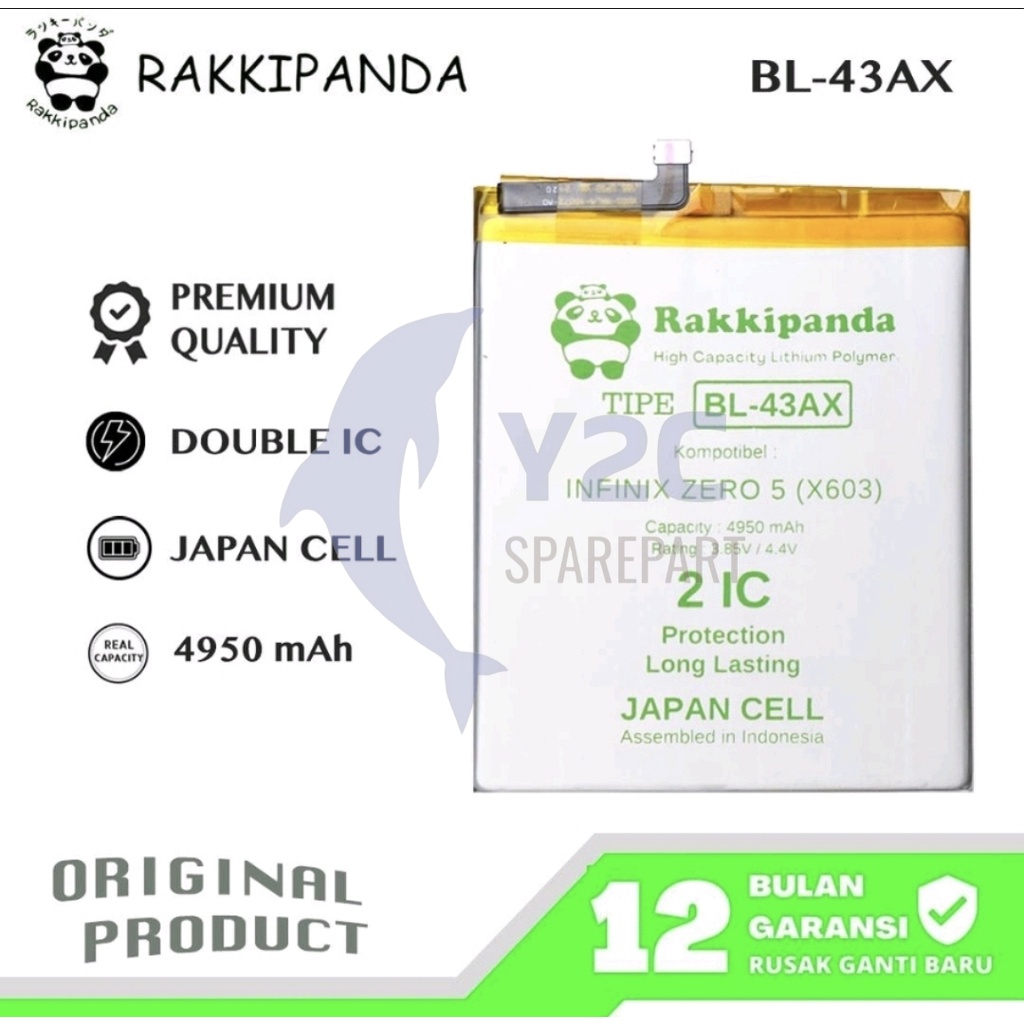 RAKKIPANDA BL-43AX INFINIX ZERO 5 / X603 BATERAI BATRAI BATREI BATRE BATERE DOUBLE POWER