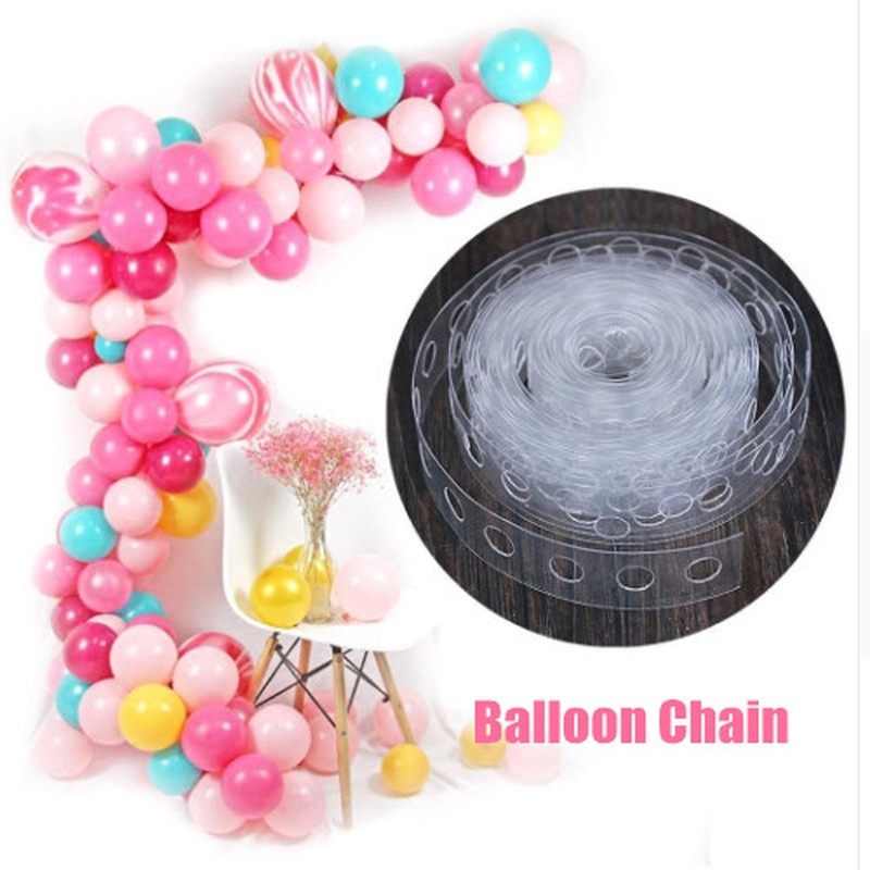 Holder Strip Rantai Balon Helium Bahan Latex Warna-Warni Ukuran 5M Untuk Dekorasi Pesta Ulang Tahun Pernikahan