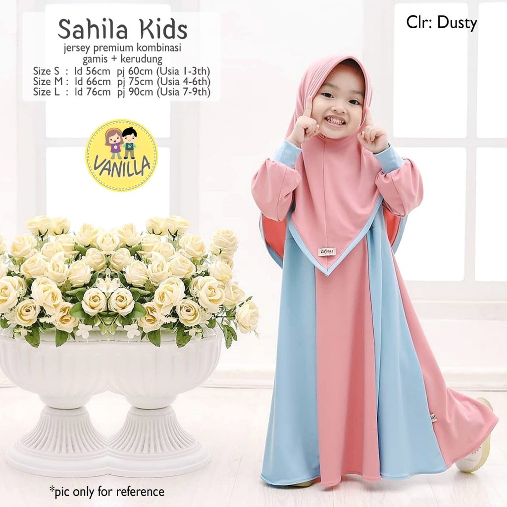 Gamis Anak Set Jilbab Modern Terbaru 2021 Baju Muslim Anak SAHILA Fashion