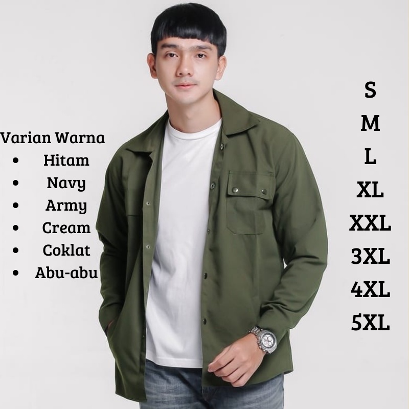 Dfour Jaket Semi Parka Pria S - 5XL Jumbo Baby Canvas Trucker Pria