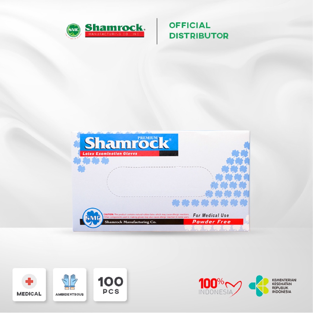 Shamrock Premium Latex Exam Gloves - Powder Free