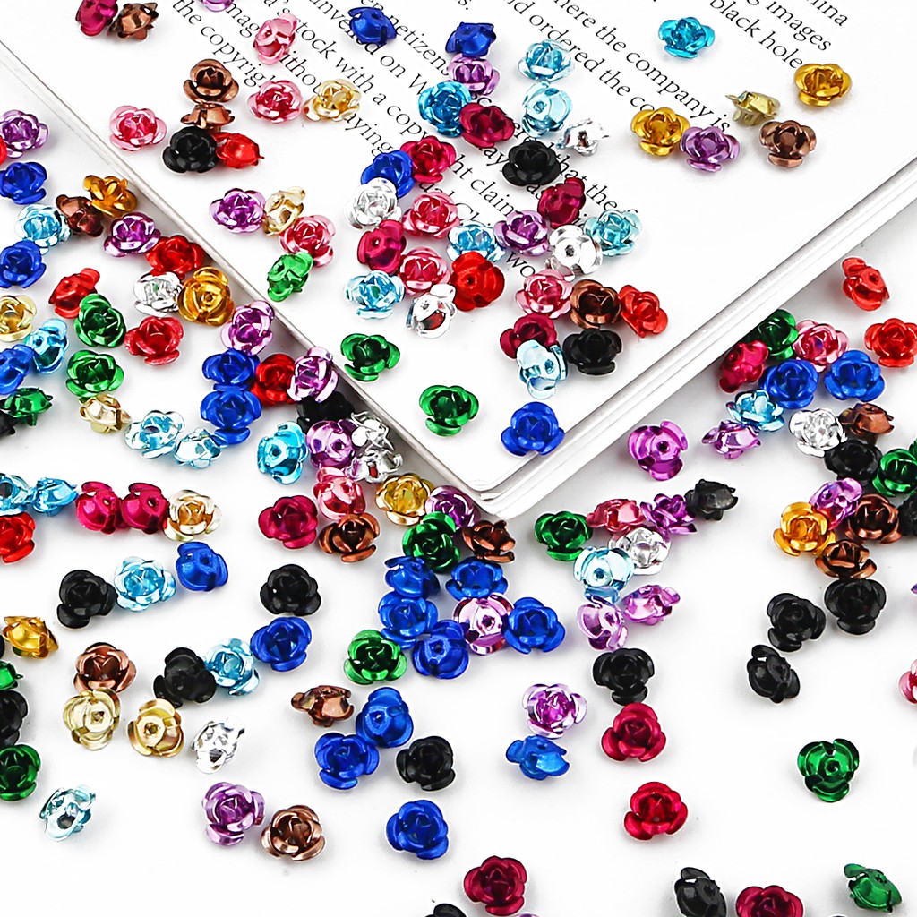 100 PCS 3D Rhinestone Diverse DIY Gems Charming Rose Blend Flower Solid Jewelry Design Manicure Decorative Gel Flash Accessories