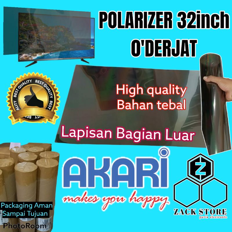 POLARIS TV LED AKARI 32 INC 0 DERAJAT LAPISAN BAGIAN LUAR TV POLARISER POLARIZER TV LED LCD AKARI 32